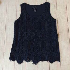 INC International Concepts navy lace sleeveless top sz 0X